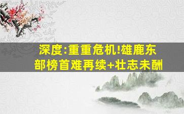 深度:重重危机!雄鹿东部榜首难再续 壮志未酬